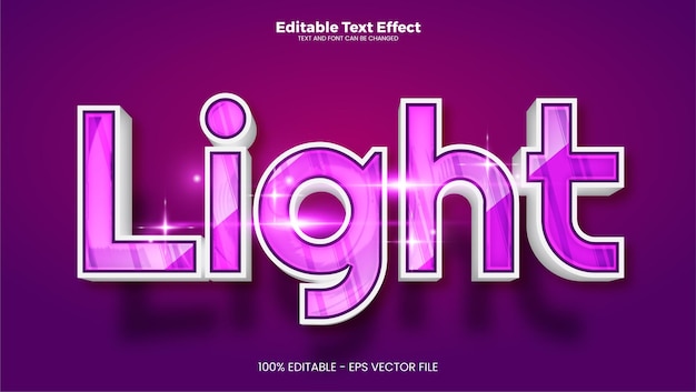 light editable text effect in modern trend style