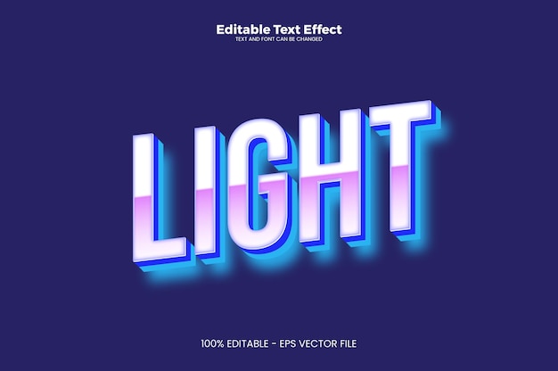 Light editable text effect in modern trend style