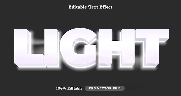 light editable text effect white font syle template