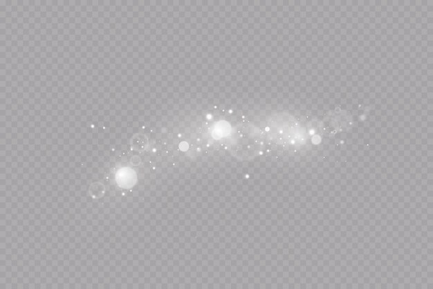 Light effect Background of sparkling particles Glittering elements on a transparent background