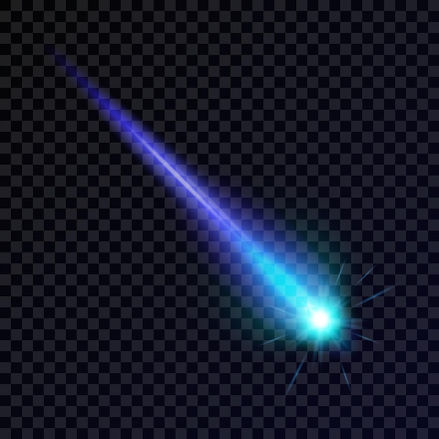 light effect with a burning comet highlight meteor shooting star laser beam