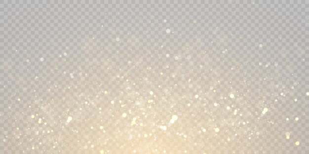 Light effect with lots of shiny highlights shining on transparent background for christmas new year