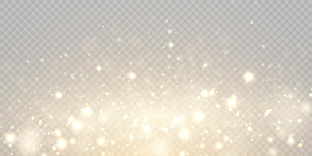 Light effect with lots of shiny highlights shining on transparent background for christmas new year