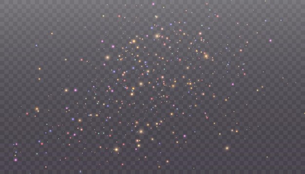 Light effect with lots of shiny shimmering particles isolated on transparent background Vector star