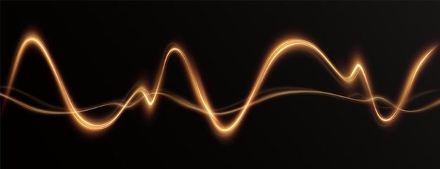 Light golden Twirl. Curve light effect of golden line. Luminous golden circle.