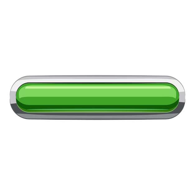 Light green rectangular button icon Cartoon illustration of rectangular button vector icon for web design