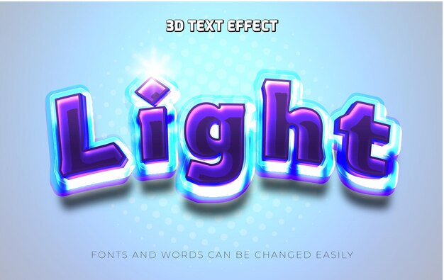 Light magic 3d editable text effect style