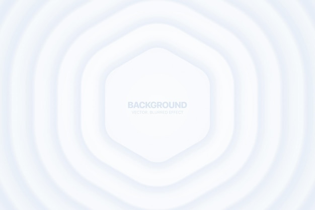 Light Monochrome Neo Morphism Rounded Hexagon Shape 3D Vector Futuristic Abstract Technology Background. Modern Material Design Template. Light Blue Render Blurred Morph Structure Empty Wallpaper