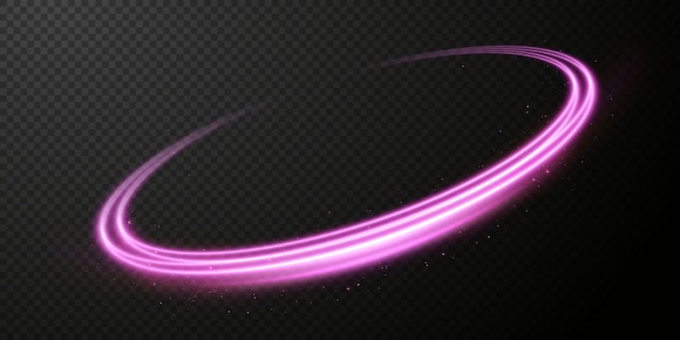 Light pink Twirl Curve light effect of pink line Luminous pink circle Vector PNG