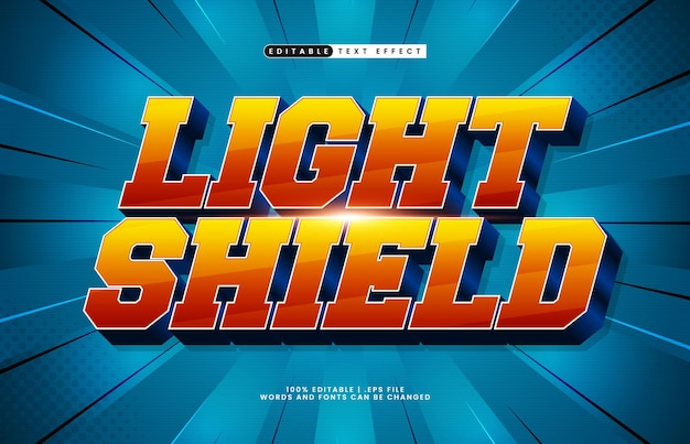 light shield editable text effect with a super and hero text effect