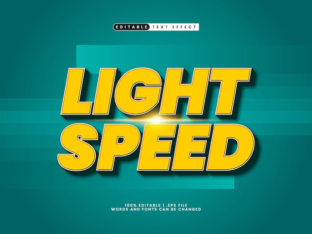light speed editable text effect in simple and modern text style