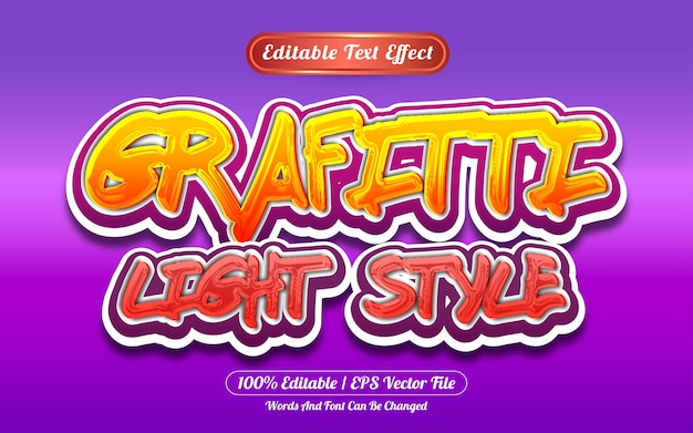 light style editable text effect graffiti style