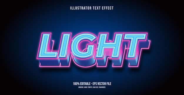 Light text effect, editable text style