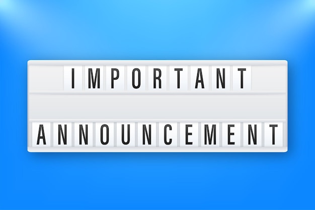 lightbox with important announcement megaphone banner web design vector stock illustration