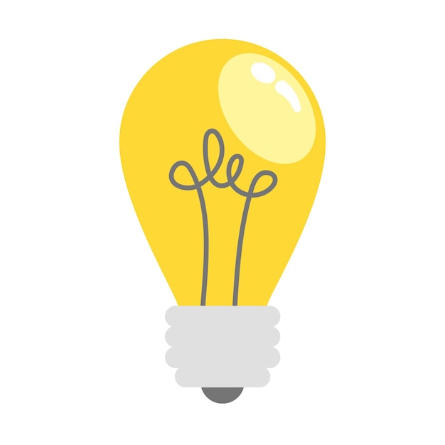lightbulb icon sign flat style design vector illustration isolated on white background idea symbol