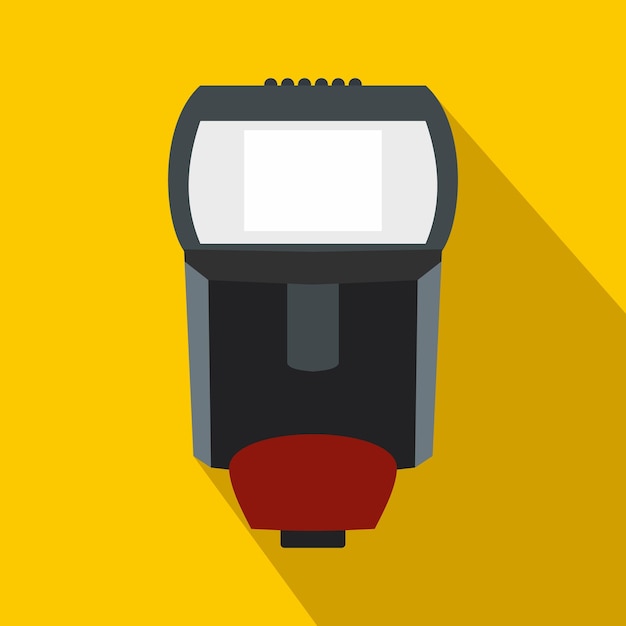 Lighting flash for camera icon in flat style on a yellow background