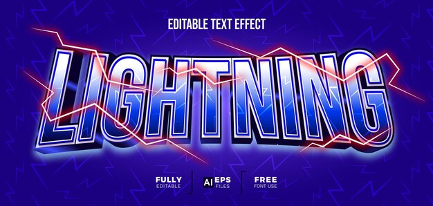 Lightning 3d editable text effect