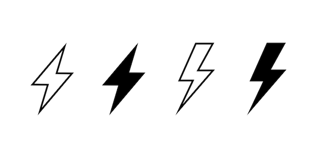 Lightning icon set or Electric sign and symbol