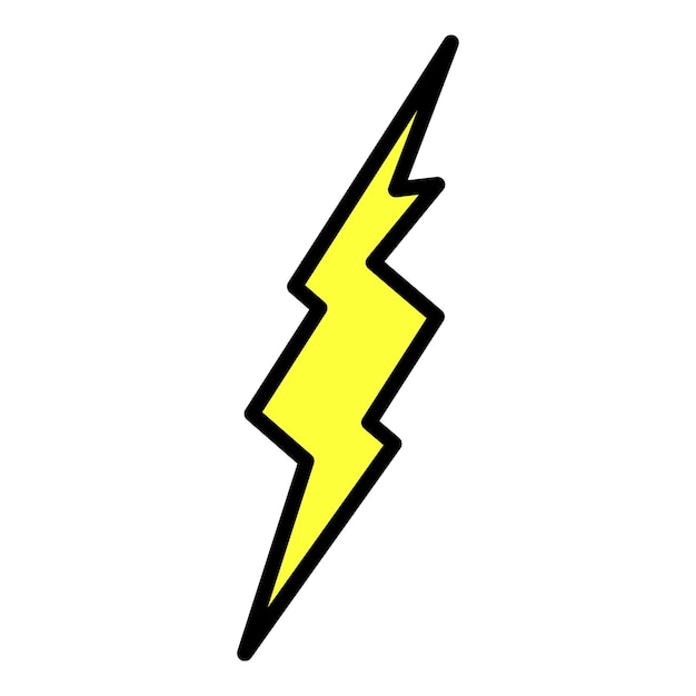 lightning in a thunderstorm icon outline lightning in a thunderstorm vector icon color flat isolated
