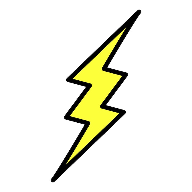 lightning zigzag icon outline lightning zigzag vector icon color flat isolated