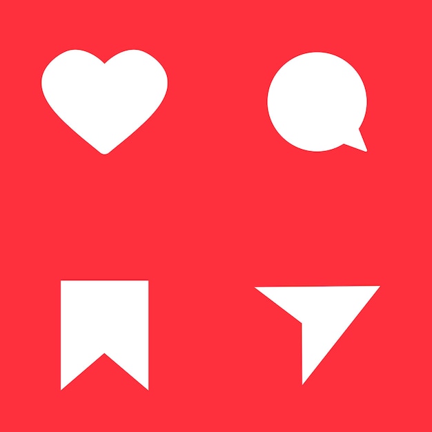like comment share and save icon on social media ui elements