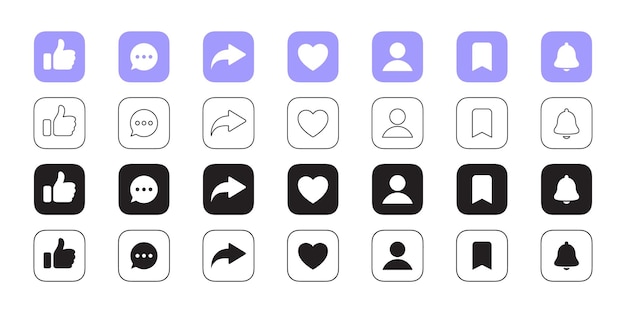 like comment share repost social media interface icons vector scalable graphics