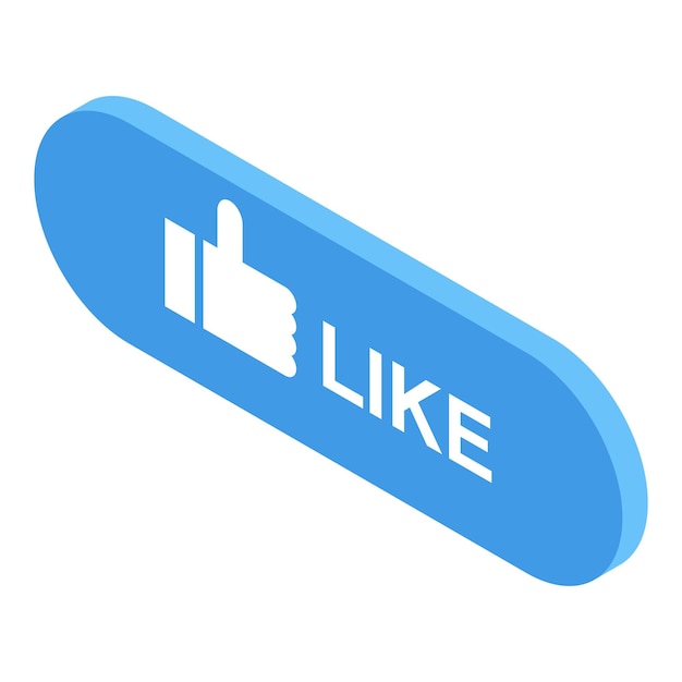 like subscribe icon isometric of like subscribe vector icon for web design isolated on white background