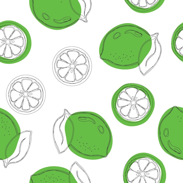 Lime seamless pattern vector illustration