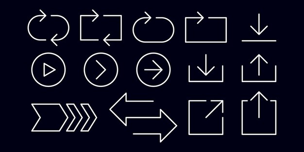 line arrow vector icon set arrow direction icons set vector graphics illustration