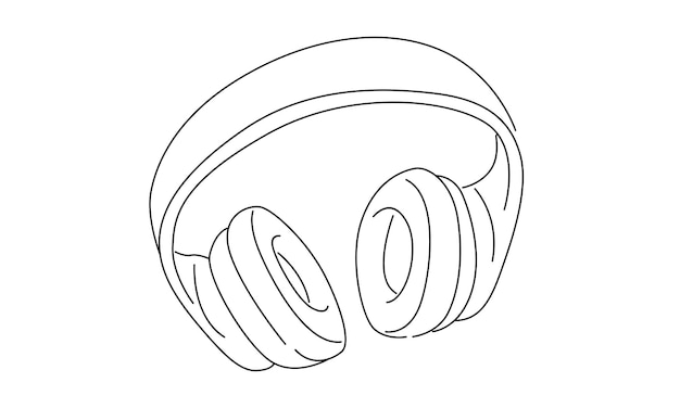 line art of headphone speaker device gadget
