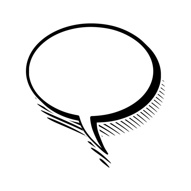 Line Art Speech Bubbles with Outline Shadows for Creative Designs