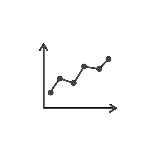 Line chart icon Symbol mark in filled style