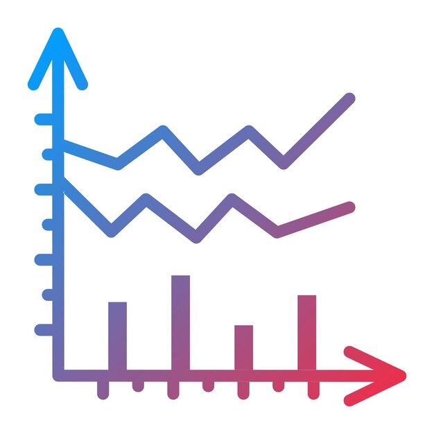 Line Chart icon vector image Can be used for Data Science