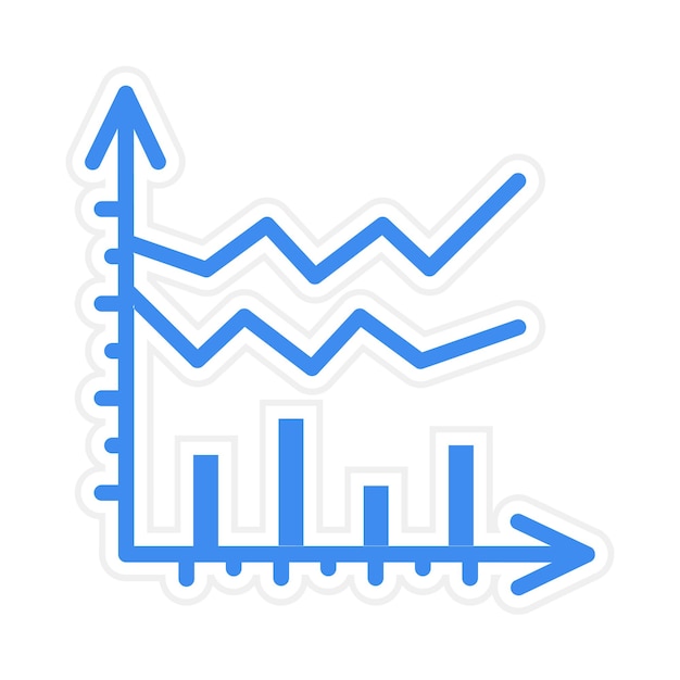 Line Chart icon vector image Can be used for Data Science