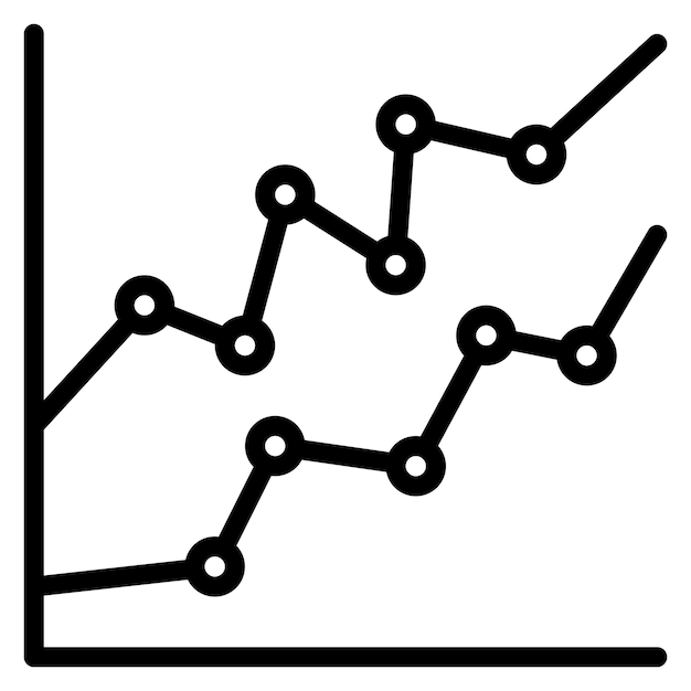 line chart icon vector image can be used for market research