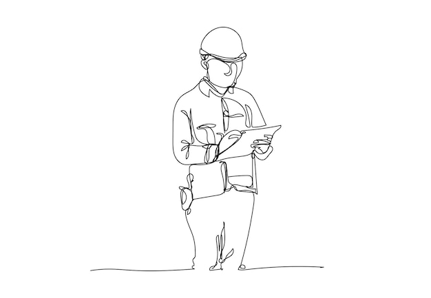 line constructionCivil engineerArchitects and worker vector illustration
