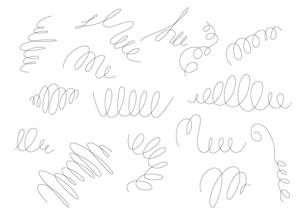 Line doodle swirl and spiral Creative design elements for cover mockup banner