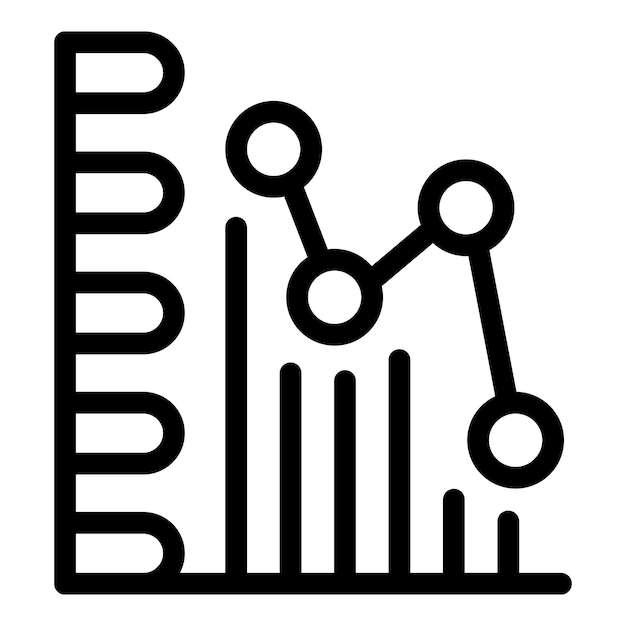Line graph showing market trend with decreasing values