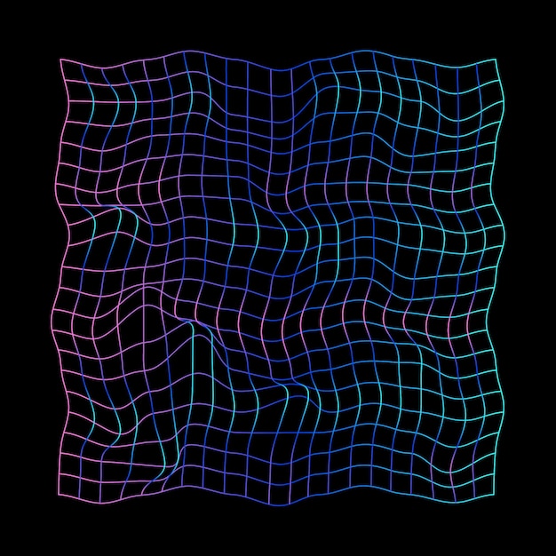 line shape grid wave full color color