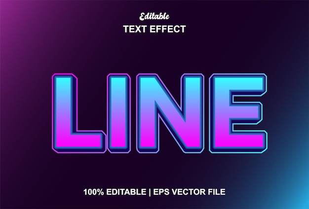 line text effect with blue graphic style and editable