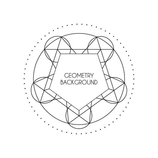linear geometry background vector lineart symbol isolated on white background