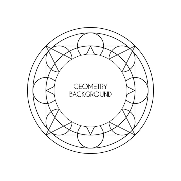 linear geometry background vector lineart symbol isolated on white background