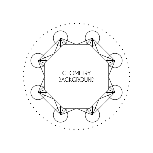 linear geometry background vector lineart symbol isolated on white background