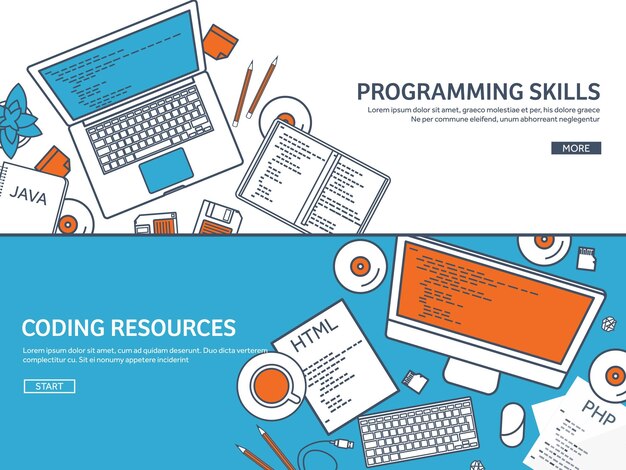 Lined programming coding and seo outline computing background code hardware software web development