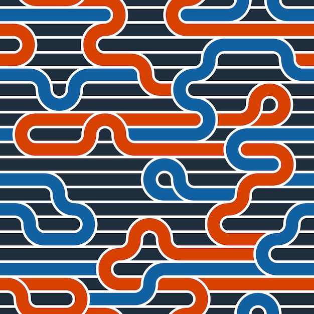 lined seamless vector pattern with twisted lines, geometric abstract background, stripy net, optical maze, web network. colorful design.