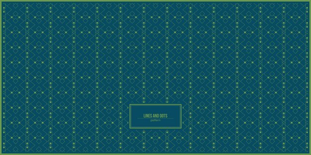 lines and dots pattern with dark green background