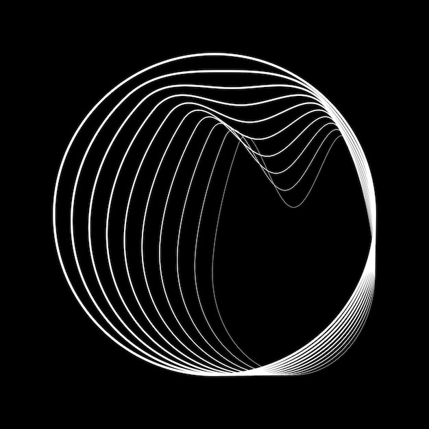 Lines in Circle Form . Spiral Vector Illustration .Technology round. Wave Logo . Design element .