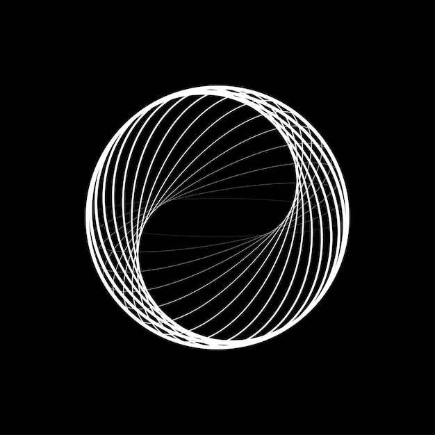 Lines in Circle Form . Spiral Vector Illustration .Technology round. Wave Logo . Design element .