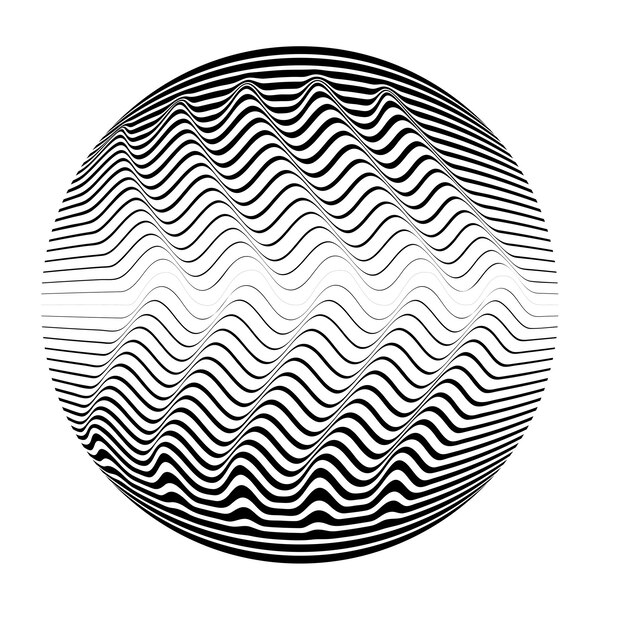 Lines in Circle Form . Vector  .Technology sphere Logo . 3d design element . Abstract  shape