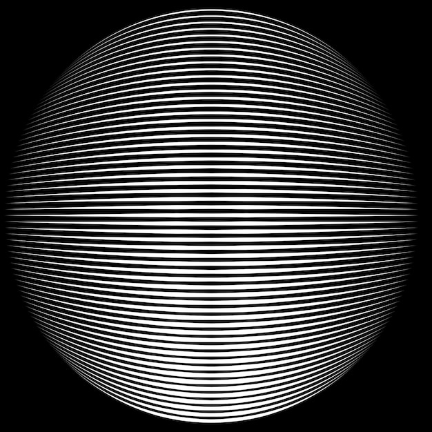 Lines in sphere Form . Vector  .Technology sphere Logo . 3d design element . Circle shape.